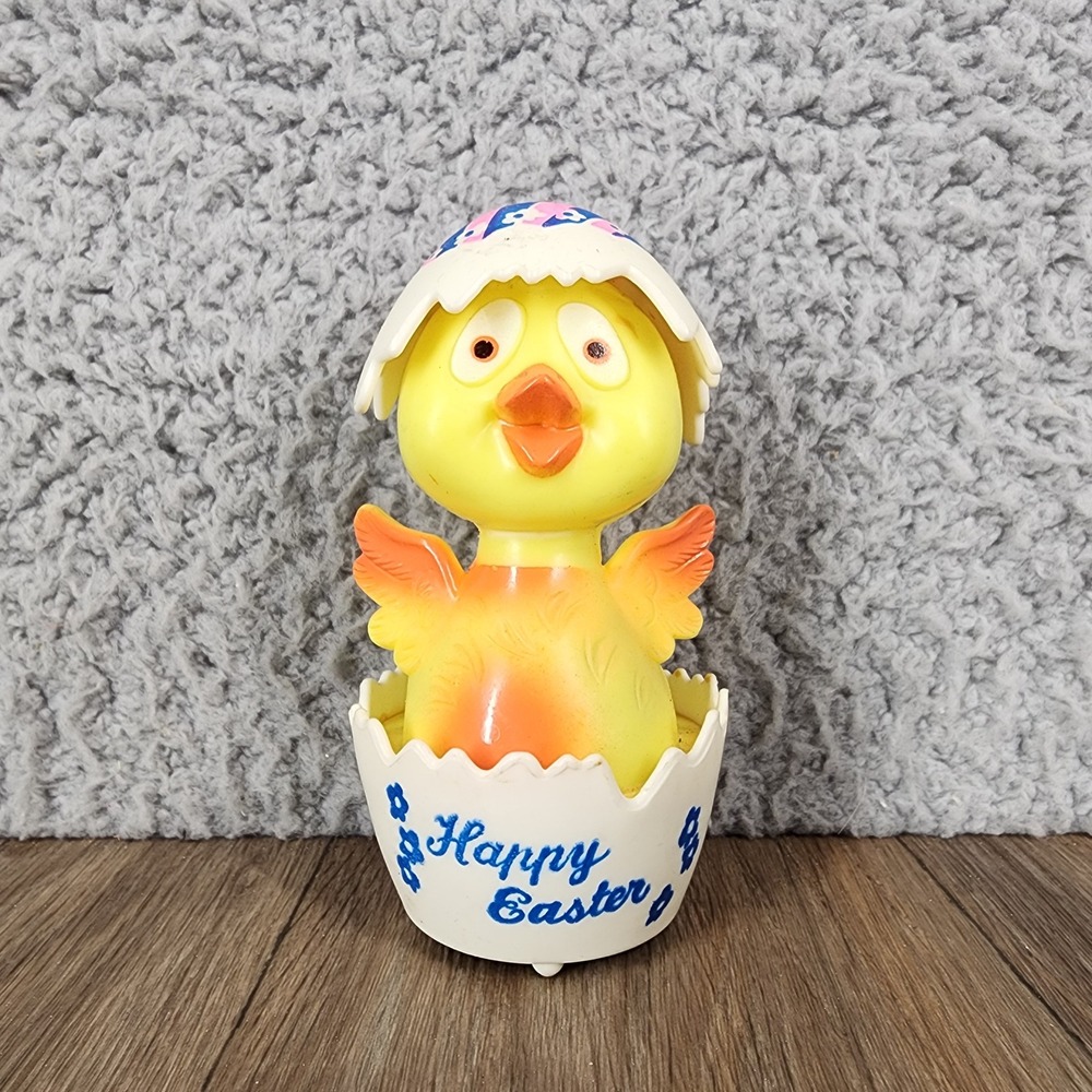 Vintage Easter Unlimited‎ Push Toy Chick in Egg Happy Easter Hong Kong